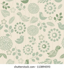 seamless retro floral pattern