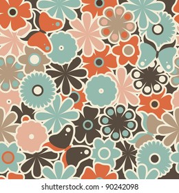 seamless retro floral pattern