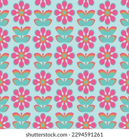 Seamless retro floral pattern in scandinavian style. Modern abstract design for paper, cover, fabric, pacing and other users. 