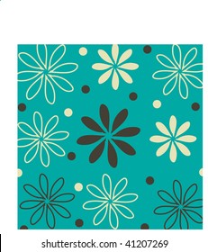 Seamless retro floral pattern. Vector.