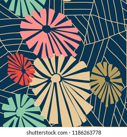 Seamless retro floral pattern. Vintage background with flowers.