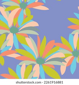 Seamless retro flowers of ornamental design. Suit for wallpaper, colourful background, fabric print.