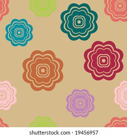 Seamless retro flowers pattern