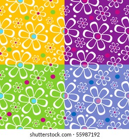 seamless retro flowers pattern