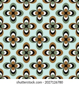 Patrón floral geométrico retro sin soldadura. Ilustración vectorial.