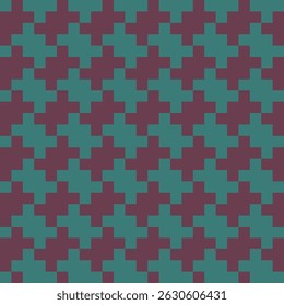 Seamless retro geometric pattern with bold abstract shapes and vintage color palette. Repeating vector design for fabric, wallpaper, wrapping, and digital backgrounds.