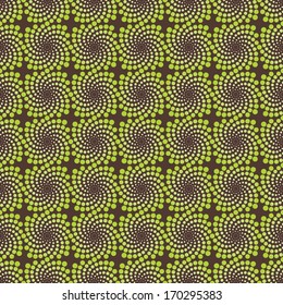 seamless retro geometric pattern green brown