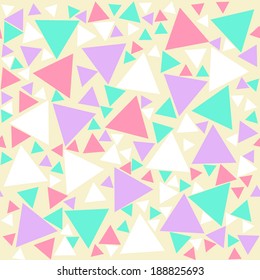 Seamless retro geometric pattern with random triangles