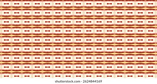 Padrão geométrico retro contínuo com tons vermelhos e beges