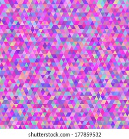 Seamless Retro Geometric Pattern. Texture with triangles, rhombus. Mosaic. Abstract pattern, waves background 