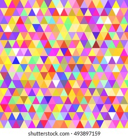 Seamless Retro Geometric Pattern. Texture with triangles, rhombus.Mosaic. Abstract pattern, waves background