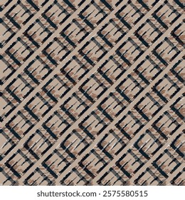 seamless retro geometry background with argyle painted lines. fabric textile textur with brush strokes grunge pattern for linen, fabric, wallpaper. trendy vector background