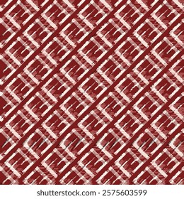 seamless retro geometry background with argyle painted lines. fabric textile textur with brush strokes grunge pattern for linen, fabric, wallpaper. trendy vector background