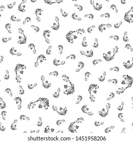 Seamless retro hand drawn teapots, great design for any purposes. Seamless pattern. Teapot hand drawn a pattern in Chinese style on white background. Retro typography. Kettle icon. Isolated vector.