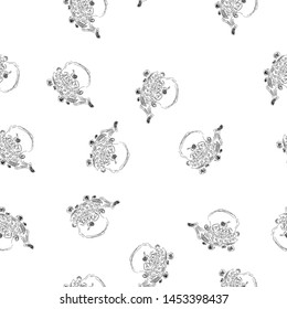 Seamless retro hand drawn teapots, great design for any purposes. Seamless pattern. Teapot hand drawn a pattern in Chinese style on white background. Retro typography. Kettle icon. Isolated vector.