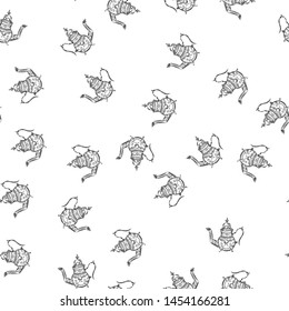 Seamless retro hand drawn teapots, great design for any purposes. Seamless pattern. Teapot hand drawn a pattern in Chinese style on white background. Retro typography. Kettle icon. Isolated vector.