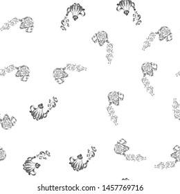 Seamless retro hand drawn teapots, great design for any purposes. Seamless pattern. Teapot hand drawn a pattern in Chinese style on white background. Retro typography. Kettle icon. Isolated vector.