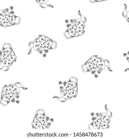 Seamless retro hand drawn teapots, great design for any purposes. Seamless pattern. Teapot hand drawn a pattern in Chinese style on white background. Retro typography. Kettle icon. Isolated vector.