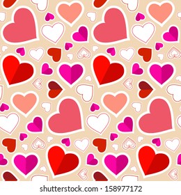 Seamless Retro Heart Background