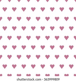 Seamless retro heart patten. Valentine's day background. Tile wrapping paper texture. Vector illustrated decorative holiday backdrop.