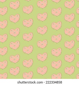 Seamless retro heart pattern