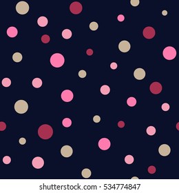 Seamless retro inspired youthful polka dot pattern