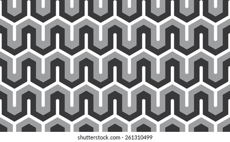 Seamless retro isometric futuristic pattern vector