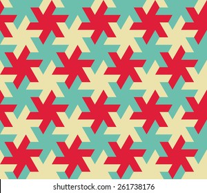 Seamless retro isometric revolving stars pattern vector