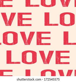 Seamless retro love pattern. Paper vector texture