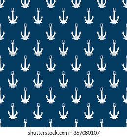 Seamless retro marine pattern with anchor. Wrapping paper. Vector illustration. Stylish background. Graphic texture for design, wallpaper.