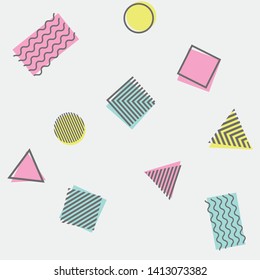 Seamless Retro Memphis Background Abstract Pattern with colorful and geometric shape for fashion and wallpaper