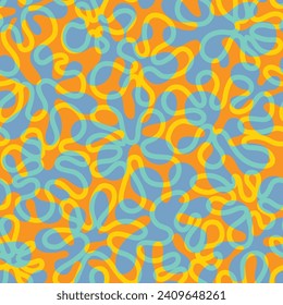 Seamless retro mod psychedelic design. Abstract tropical pattern for backgrounds, fabric design, wrapping paper.  Vector illustration.