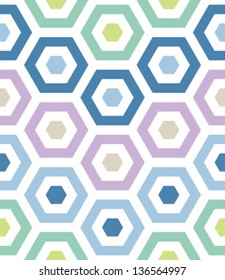 Seamless Retro Modern Hexagon Background Pattern