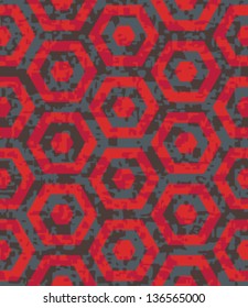 Seamless Retro Modern Hexagon Background Pattern