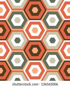 Seamless Retro Modern Hexagon Background Pattern