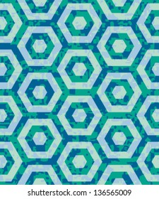 Seamless Retro Modern Hexagon Background Pattern
