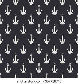 Seamless retro monochrome marine pattern with anchor. Wrapping paper. Scrapbook paper. Tiling. Vector illustration. Stylish background. Graphic texture for design, wallpaper.