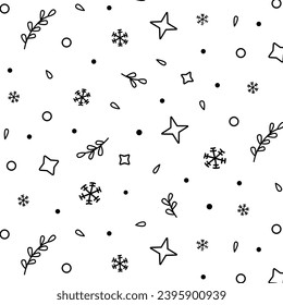 Seamless retro New Year pattern. Can be used for wrapping paper design, food or gift packaging, clothing print