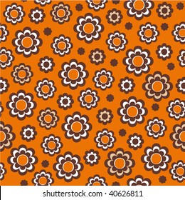 Seamless retro old fashioned flower pattern in vector