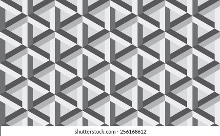 Patrón de Vector de ilusión óptica de construcción hexagonal retro op art sin costuras