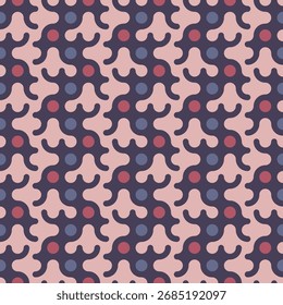 Seamless Retro Organic Shape With Rounded Detail Repeatable Pattern