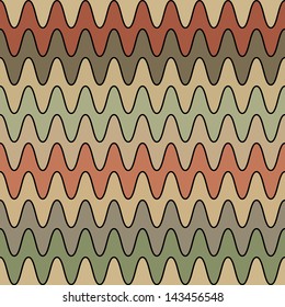 Seamless retro ornamental background with waves. Vector illustration