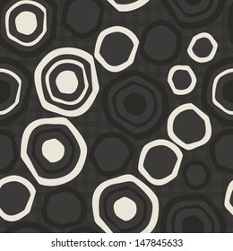 Seamless retro ornamental pattern, circular shapes, vector illustration