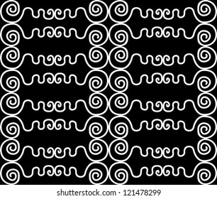 Seamless retro ornamental pattern with curves, vector illustration