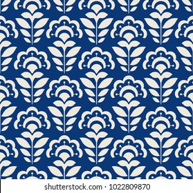 seamless retro pattern with abstract flowers