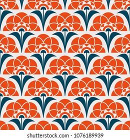 seamless retro pattern with abstract flowers