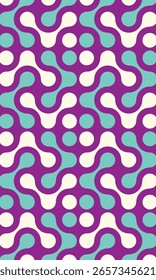 Padrão retrô contínuo de formas geométricas abstratas. Fundo vetorial moderno com formas fluidas.