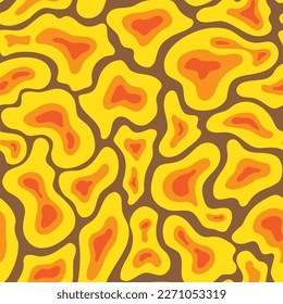 Seamless retro pattern with abstract ornament. Vector illustration for print design on fabric and paper. Design for a postcard, wrapper or package.
