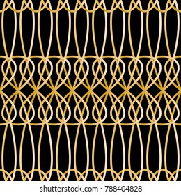 Seamless retro pattern with abstract sgold chains. Vector fashion backdrop in vintage style.