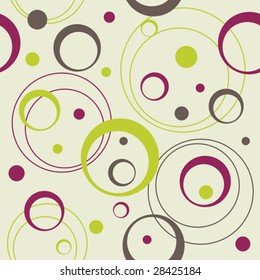 seamless retro pattern with circles and dots, vector illustration